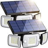 intelamp Solar Outdoor Lights, Motion Sensor with Dual Sensors Waterproof | Solar Flood Lights 270&deg;Wide Angle for Outside with 3 Modes