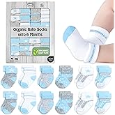 Mother's Choice Organic Cotton Baby Socks 0-6 Months - 12 pairs Unisex, Warm Infant Socks, Soft Neutral Boy & Girl Socks, Gentle Newborn Socks, Baby Gift, Ideal for Daily Comfort for Baby