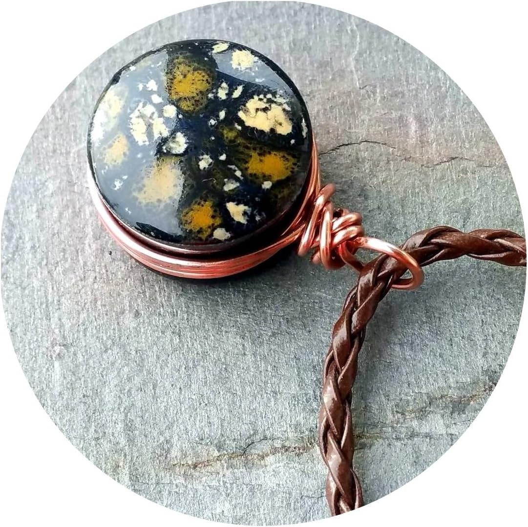 Black Iris Glass Essential Oil Diffuser Aromatherapy Pendant Necklace 18" - 20 inches