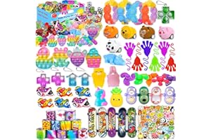 Aowrebu 116 PCS Party Favors for Kids 4-8 8-12, Pop Fidget Toys, Treasure Box Toys, Pinata Filler, Goodie Bag Stuffers, Treasure Chest, Carnival Prizes, Prize Box Toys for Kids Classroom