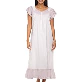 Alexander Del Rossa Long Cotton Nightgowns for Women, Summer Nightgowns for Women Soft Cotton