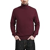 Kallspin Men's Turtle Neck Sweaters Wool Blended Lightweight Long Sleeve High Neck Pullovers