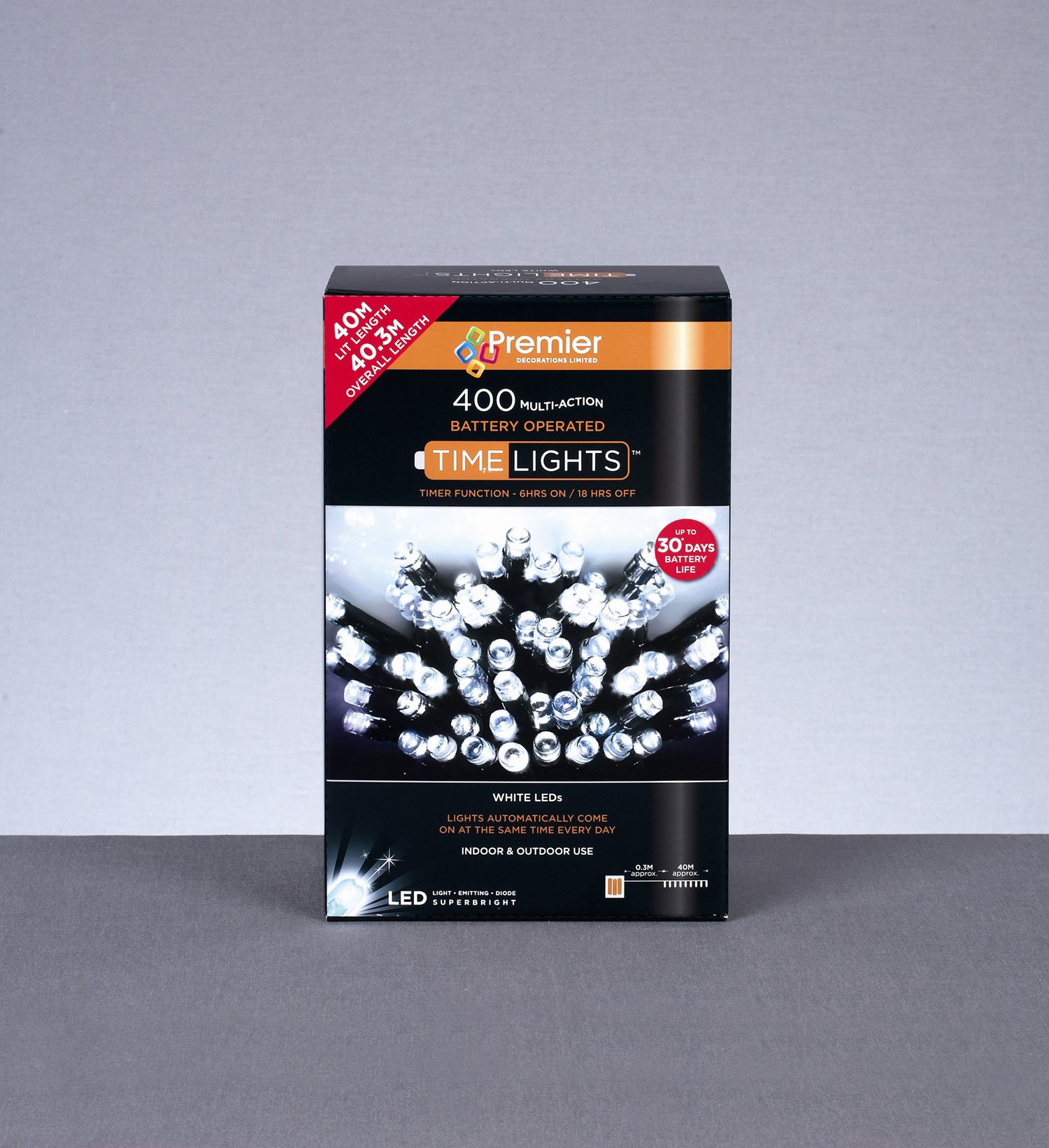 Pines and Needles LB400WW 400 Battery Time Lights - Warm White