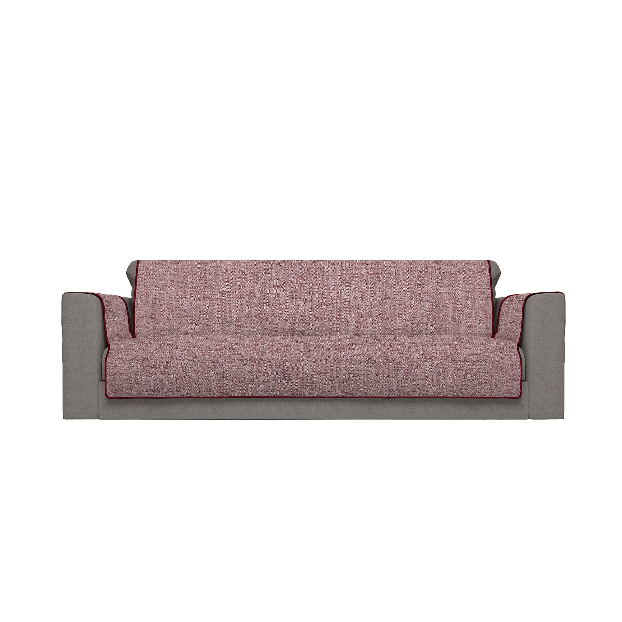 Italian Bed Linen Comfort Anti-Slip Sofa Cover, Polyester, Bordeaux, 4 Places