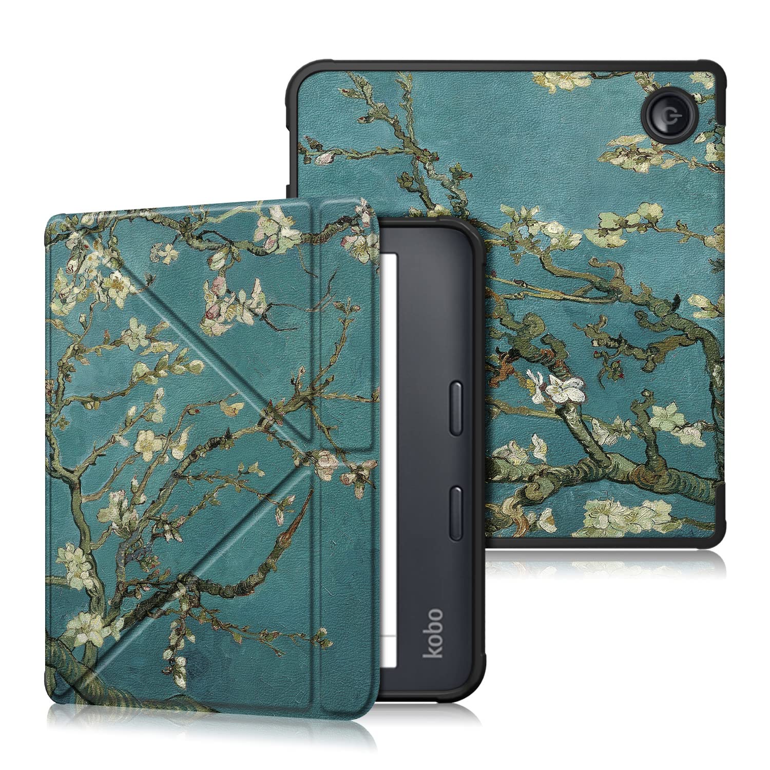 TOPCASE Compatible with Kobo Libra 2 Case - Magnetic Stand Sleep Cover fits Tolino Vision 6 Case,Blossom