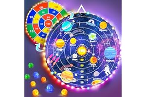 HOMO BAPE 2 in 1 29" Large LED Dart Board for Kids 8-12 Games with LED Sticky Balls, Indoor & Outdoor Games for Kids 8-12, Board Games for Kids