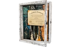 Hodeframe Graduation Shadow Box Frame 11x14, Large Graduation Frames with Glass Window, Metal Lock, Memory Box for Graduation Keepsake, Graduation Cap and Gown White