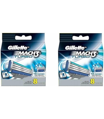 Amazon.com: Gillette Mach3 Turbo Razor Blades for Men, Pack of 8