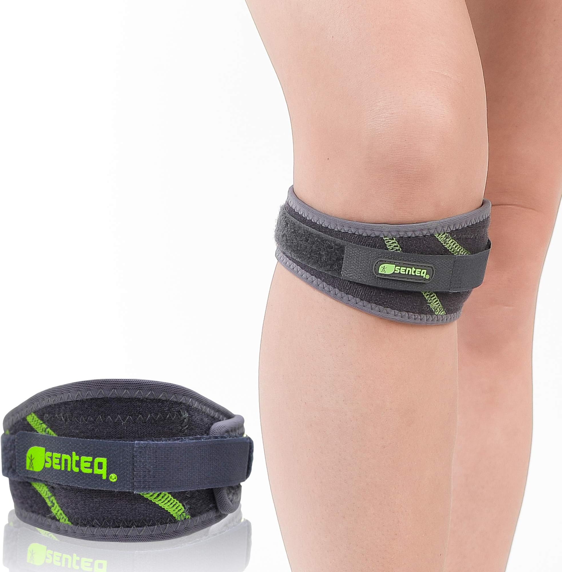SENTEQ Knee Strap Support Brace - Adjustable Patella Knee Support to Prevent Pain and Tendinitis (SQ1 L008)