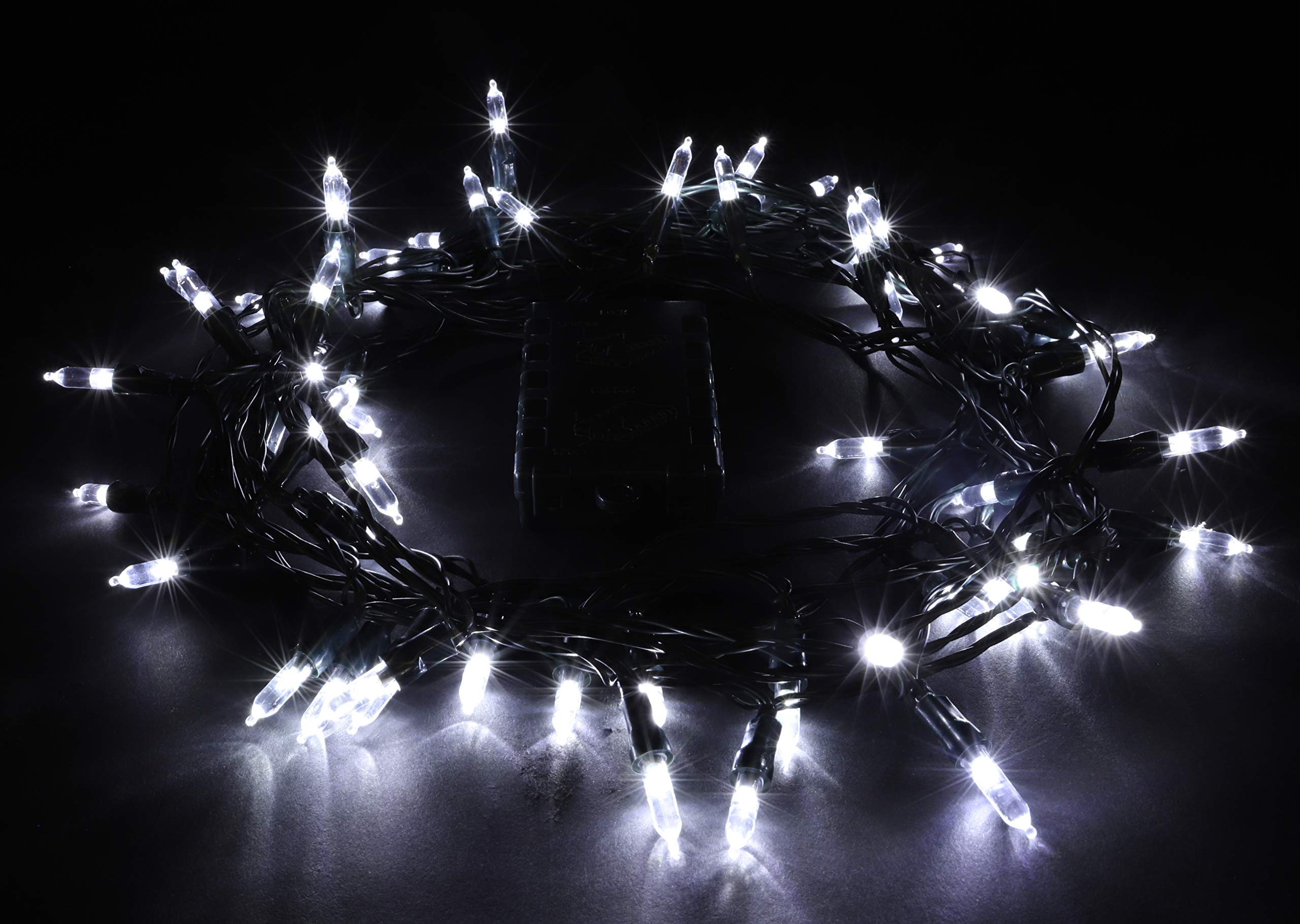 Christmas Concepts® 60 White LED Battery Operated Indoor Fairy Lights 6m (20ft) - Timer and Multi Function Controller- Christmas Decorations