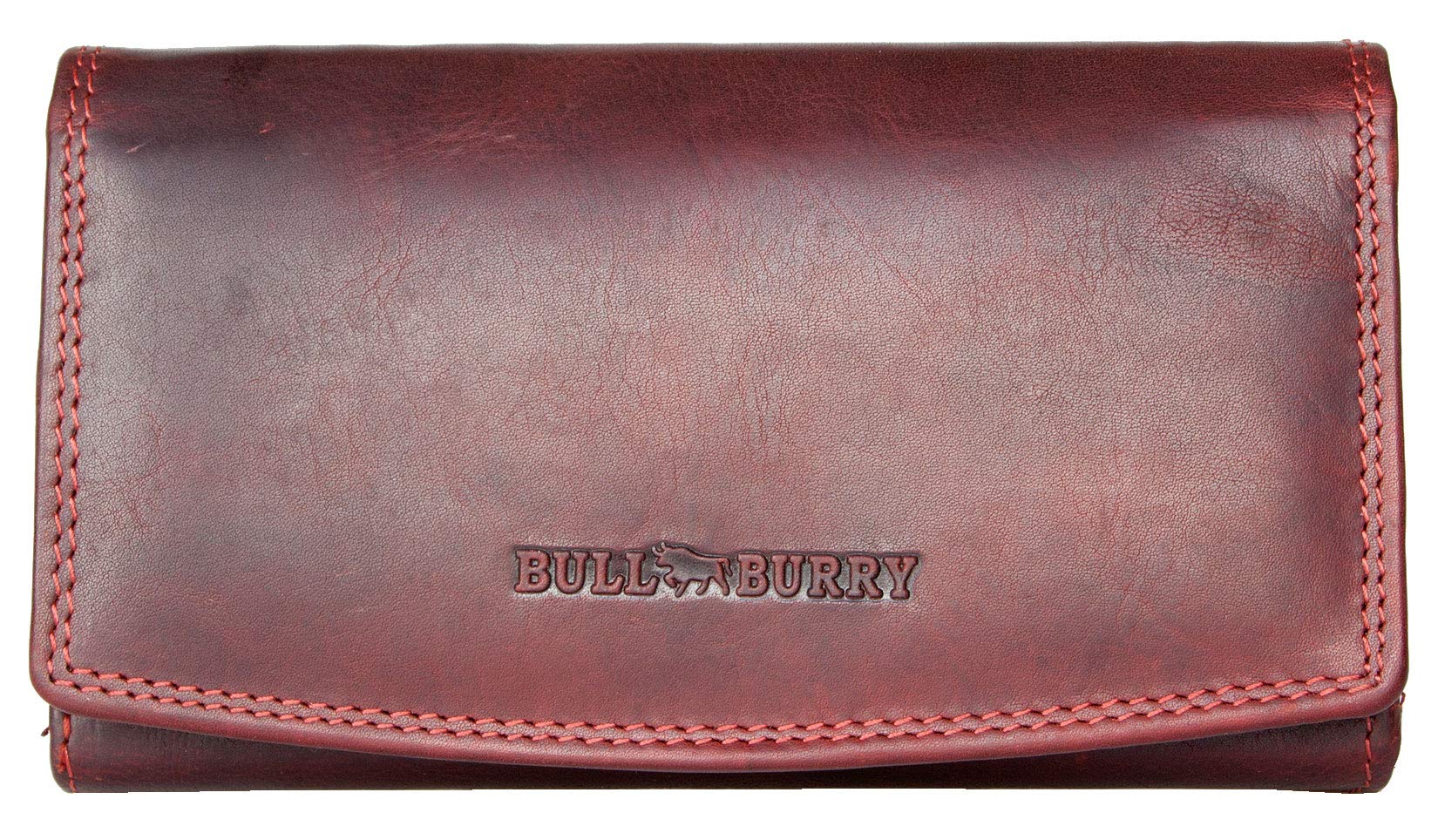 Bull Burry Spacious RFID Dark red Leather Wallet Whole Made of a Strong Genuine Cowhide