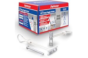 1/4" Heavy Duty Master Toggle-Bolt Strap Anchors (50 Pack) w/ 50 Steel Threaded Studs, 3/8" to 3-5/8" Grip Range, for 1/4"-20