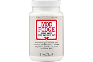 Mod Podge Super Matte, Premium All-in-One Glue, Sealer, and Finish, 8 fl oz, CS27596