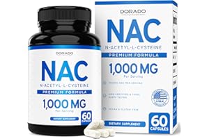 DORADO NUTRITION NAC Supplement (60 Capsules, 1000mg Per Serving) Premium NAC Supplement N-Acetyl Cysteine Capsules for Men and Women for Immune Support - Vegan Safe, Third Party Tested - Non GMO & USA Made