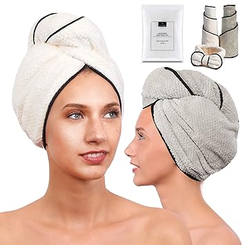 Amazon Com Microfiber Hair Towel For Women Drying Twist Wrap