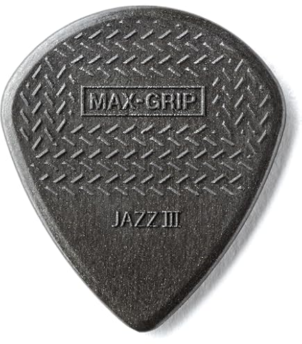 Dunlop 471R3S Max Grip Jazz III Nylon Guitar Picks, Black, 24-Pack