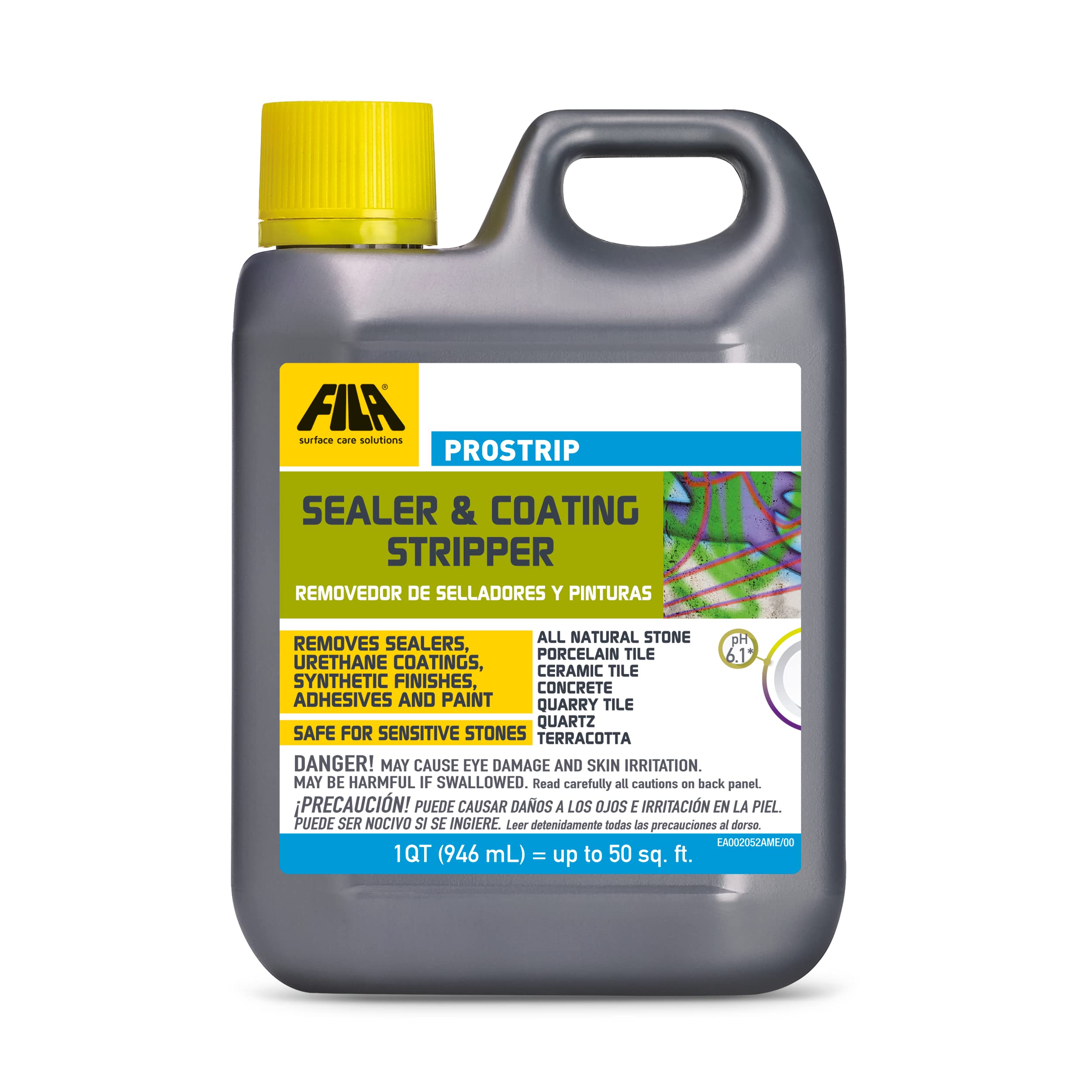 Photo 1 of FILA Surface Care Solutions, PROSTRIP, Paint Stripper and Graffiti Remover, Paint Remover for Concrete, Natural Stone, Porcelain and Ceramic Tile, Ideal as Spray Paint and Vandalism Remover, 1QT