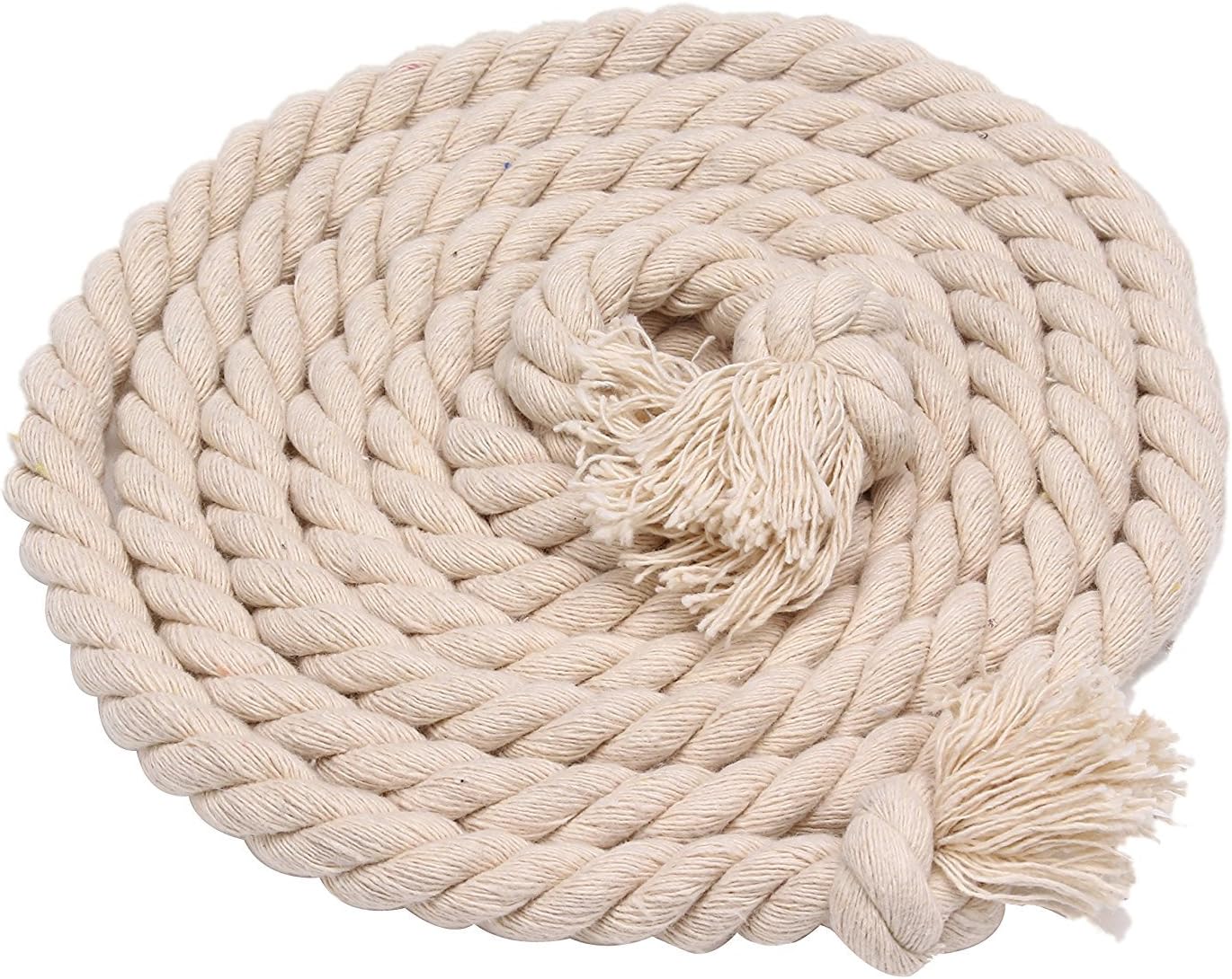 AoDao Natural Twisted Cotton Rope Strand Artisan Cord 20 mm Diameter | Order by the Foot & Diameter |
