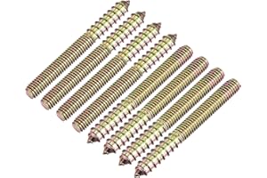 uxcell 3/8-16x3-1/2 Hanger Bolts, 8pcs Double Ended Screws Wood Dowel Screws for Furniture
