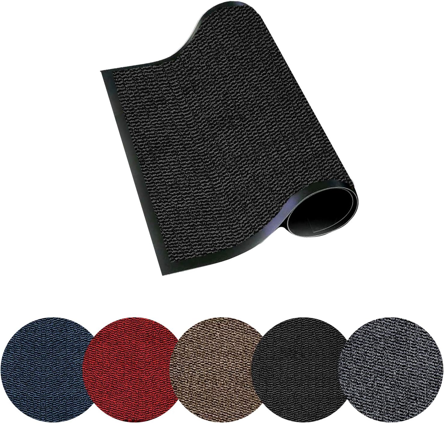 Trendsco, Dirt Trapper Door Mat Indoor & Outdoor, Non Slip Rubber Backing Carpet and Floor Mat for Home Kitchen & Office