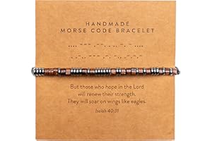 ARK & BAY Christian Morse Code Bracelet | Handmade Adjustable Custom Bible Verse Bracelets For Women & Men | Religious Faith Scripture | Catholic Beaded Jewelry Gift For Encouragement, Inspirational Hidden Message