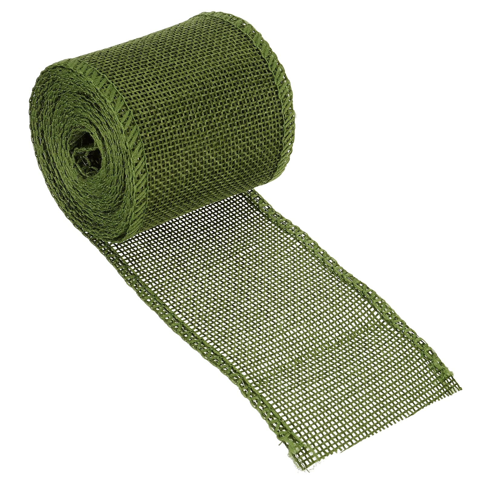 PATIKIL 2.36 Inch Wide 3.28 Yards Burlap Fabric Ribbon, 1 Pack Wired Jute Crafts Roll for Party Home DIY Wrapping Decoration Green