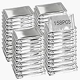 UCEHIPAW 158 Pcs Emergency Blanket Bulk Silver Foil Reflective Supplies Set Survival Thermal Blanket Kit for Outdoors Camping Hiking First Aid Shelter Space