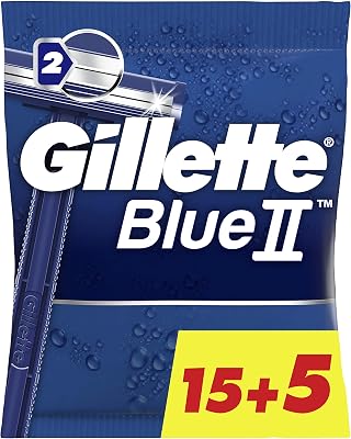 Blue II Máquinilla de Afeitar Desechable para Hombre, Pack de 20