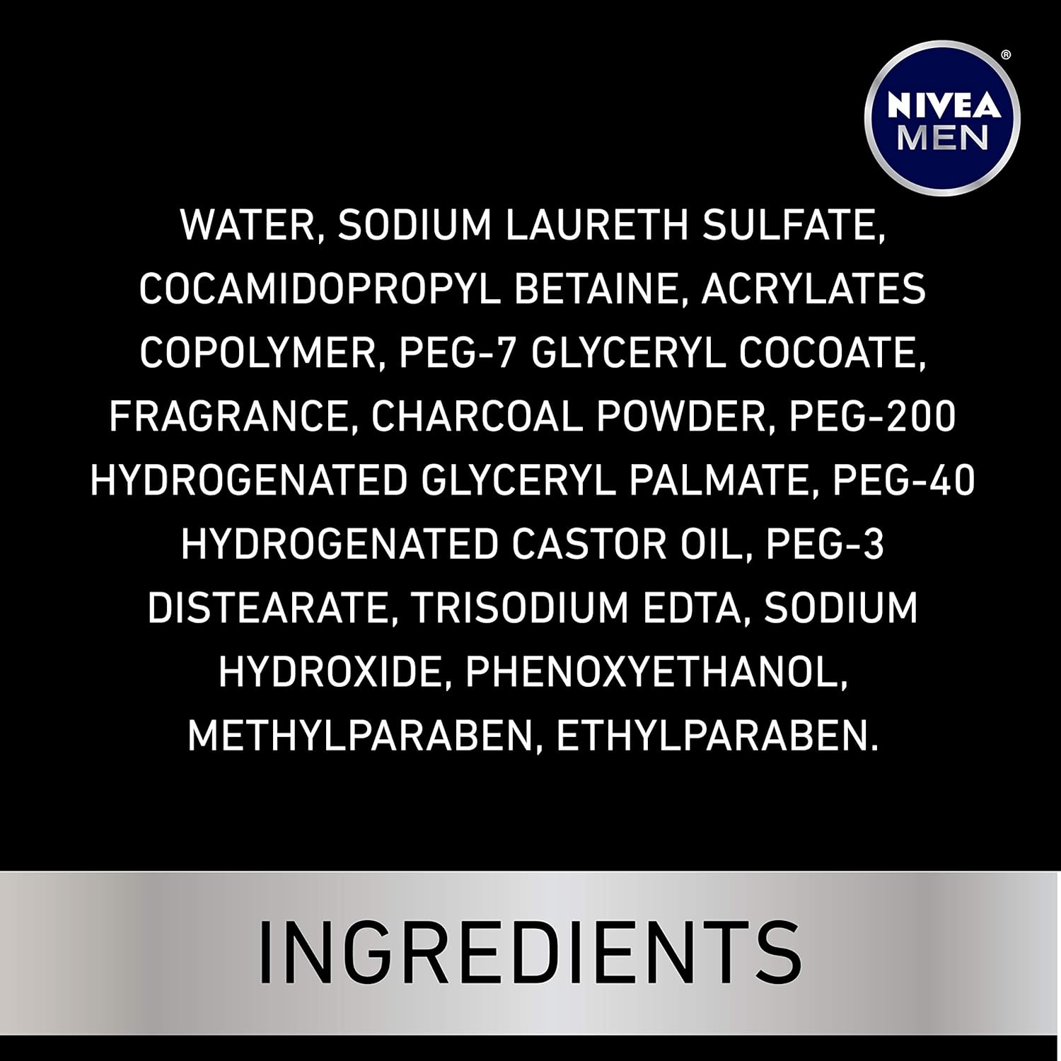 NIVEA Men Deep Active Clean Body Wash - 8-Hour Fresh Scent with Natural Charcoal - 16.9 Fl. Oz. Bottle (Pack of 3) : Beauty