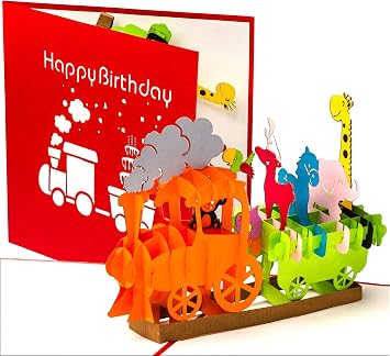 3d Geburtstagskarte Dampflok Mit Tieren Eisenbahn Fur Kinder 3d Pop Up Karte Gluckwunschkarte Geburtstag Grusskarte Geschenkkarte Happy Birthday Card Geburtstagskarten Geburtstagbillet Amazon De Burobedarf Schreibwaren