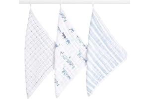 aden + anais Boutique Oversized Washcloth 3-Pack, Super Soft 100% Cotton Muslin, Gentle on Skin, 3 Absorbent 12x12 Layers, Softer with Every Use, Perfect for Babies, Infants, Toddlers, Rising Star