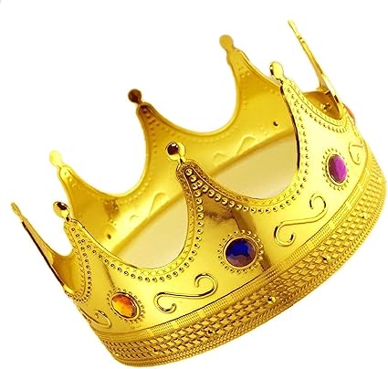 amazon com adorox gold royal king plastic crown prince costume accessory adult kid 1 toys games adorox gold royal king plastic crown prince costume accessory adult kid 1
