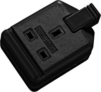 Masterplug Heavy Duty Single Socket Trailing Socket Without Plug and Cable Black