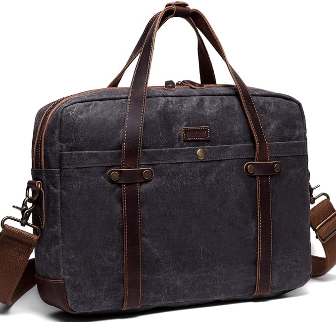 Briefcase for Men,Vaschy Water Resistant Slim Messenger Bag