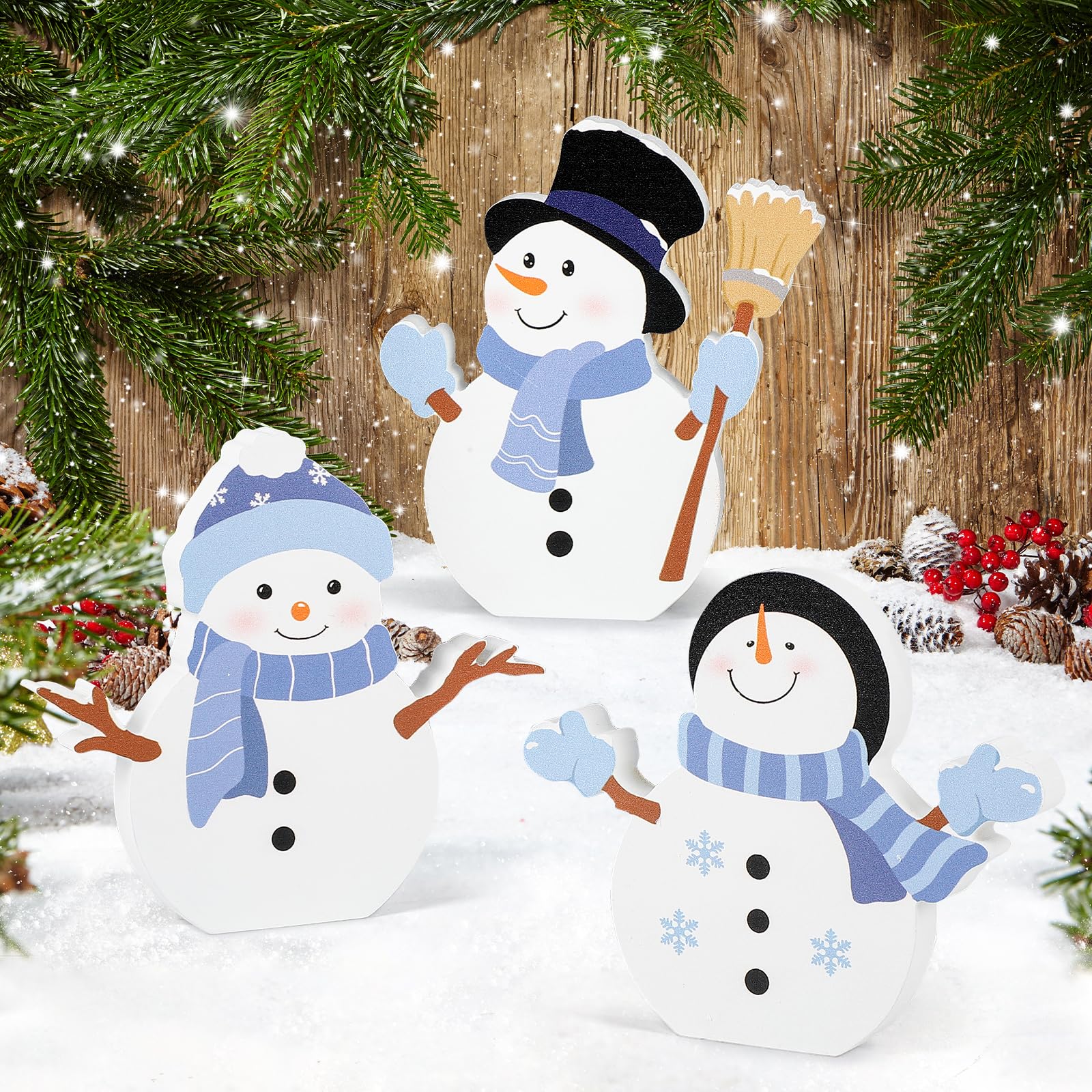 Photo 1 of ** only 2**
COCHIE Snowman Christmas Decorations Indoor, Cute Winter Tiered Tray Decor Set of 3, Wooden Snowman Blocks Xmas Table Decoration for Party Home Office Shelf Door (Let It Snow)