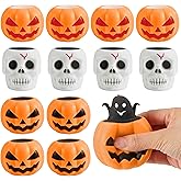 JOYIN 12 PCS Halloween Squishy Toys, Pumpkin Skeleton Squishy Toys for Halloween Party Favor Goodie Bag Fillers, Cute Squeeze Ghost Toy Stress Reliever Anxiety for Kids Gift, Classroom Game Prizes