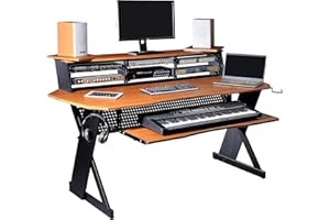 Musiea EX100 Series Music Studio Desk Workstation with 3 x 4U Rack (Cherry)