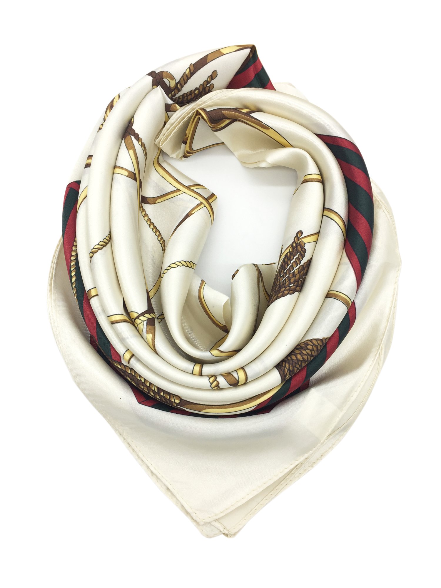 YOUR SMILE Silk Feeling Scarf Women's Fashion Pattern & Solid Color Large Square Satin Headscarf YOUR SMILE Silk Feeling Scarf Women's Fashion Pattern & Solid Color Large Square Satin Headscarf