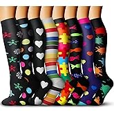 QUXIANG Compression Socks for Women & Men 15-20 mmHg, Best for Medical, Nursing, Running, Athletic, Varicose Veins, Travel