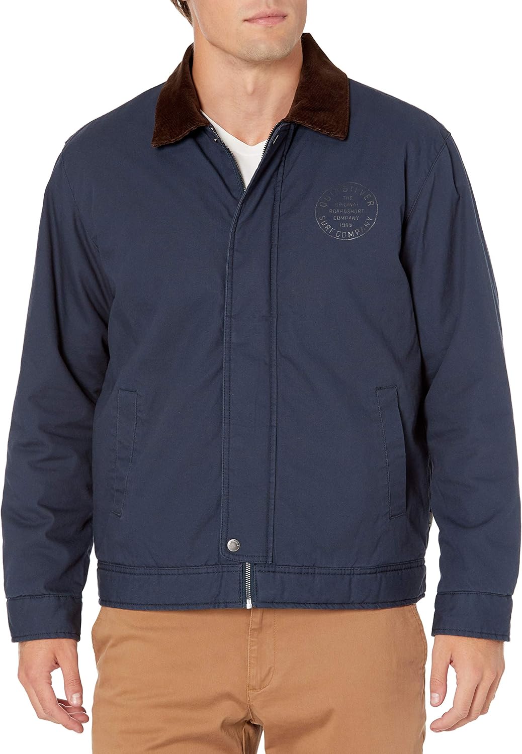 Quiksilver Men's Canvas Cord Collar Jacket: Clothing