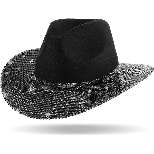Women Rhinestone-Fringe Cowgirl-Cowboy-Hat - Western Glitter  display picture 1