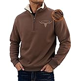 VOGSTART Men's Aztec Quarter Zip Pullover Fleece-Lined Western Country Cowboy Vintage Graphic Sweatshirt (S-XXL)