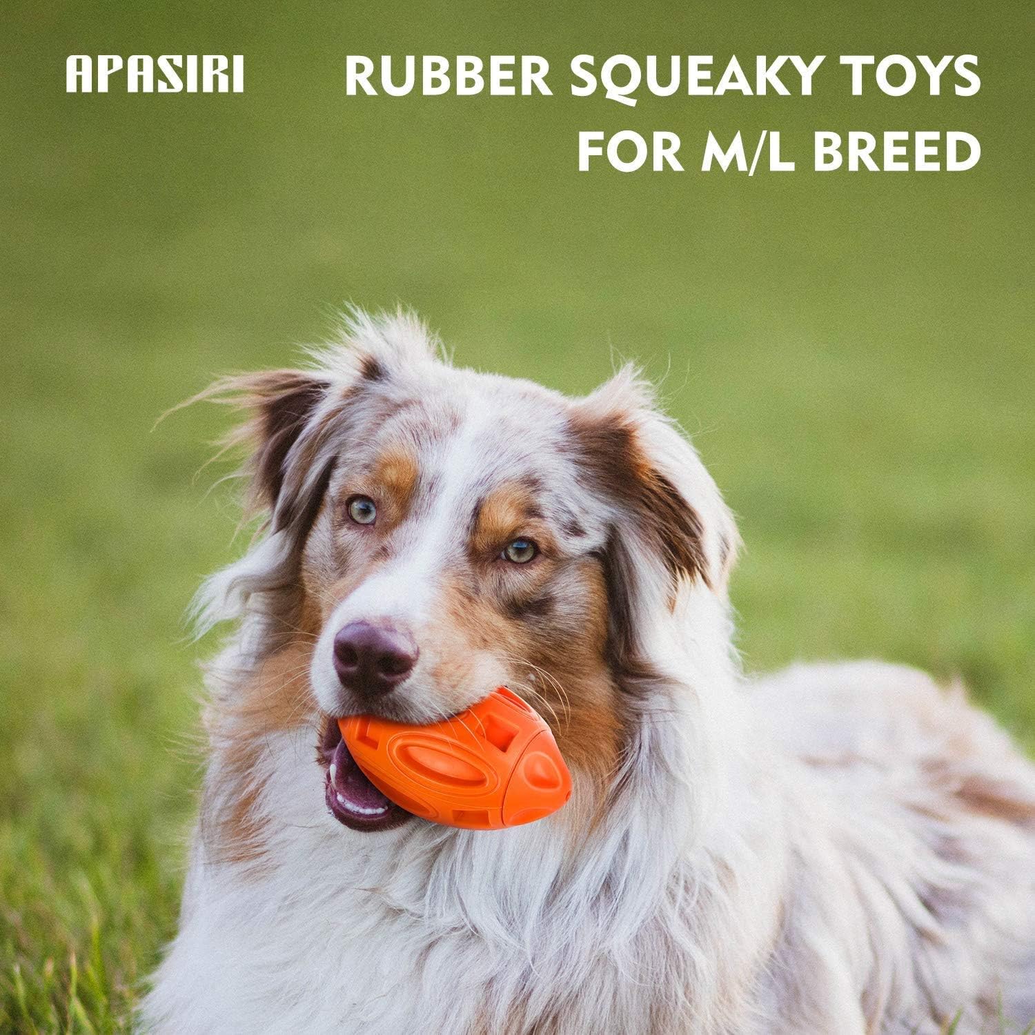 Dog Chew Toys Squeaky Toy for Aggressive Chewers Indestructible Ball for Medium Large Breed Tough Dog Toys for Extreme Chewers Boredom Long Lasting Interactive Rubber (Orange) - Image 3
