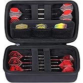 co2CREA Hard Dart Case for 12 Steel Or Soft Tip Darts | Organized Storage, Mesh Pockets And Elastic Bands, Protective Lining, Holds Flights, Tips, Shafts And Accessories
