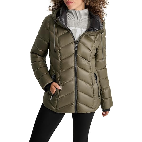 DKNY WOMEN’S OUTERWEAR,LODEN,LARGE