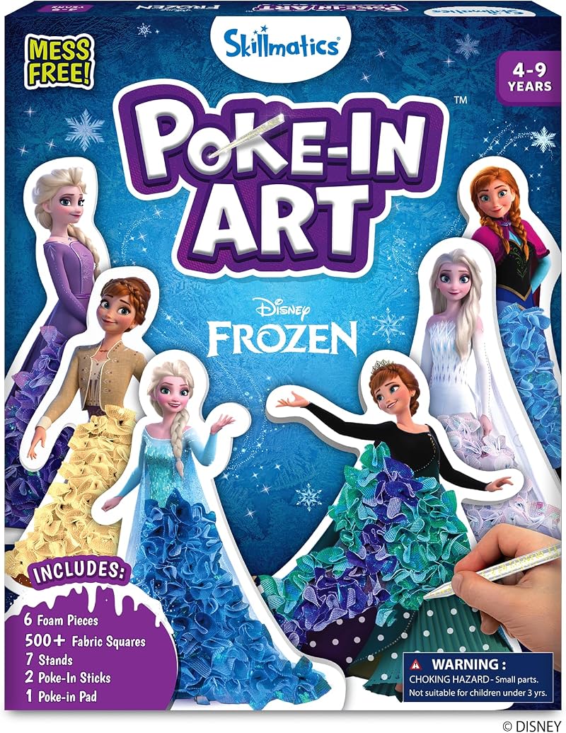 Skillmatics Poke-in Art Disney Frozen Craft Kit – Elsa & Anna, Mess-Free