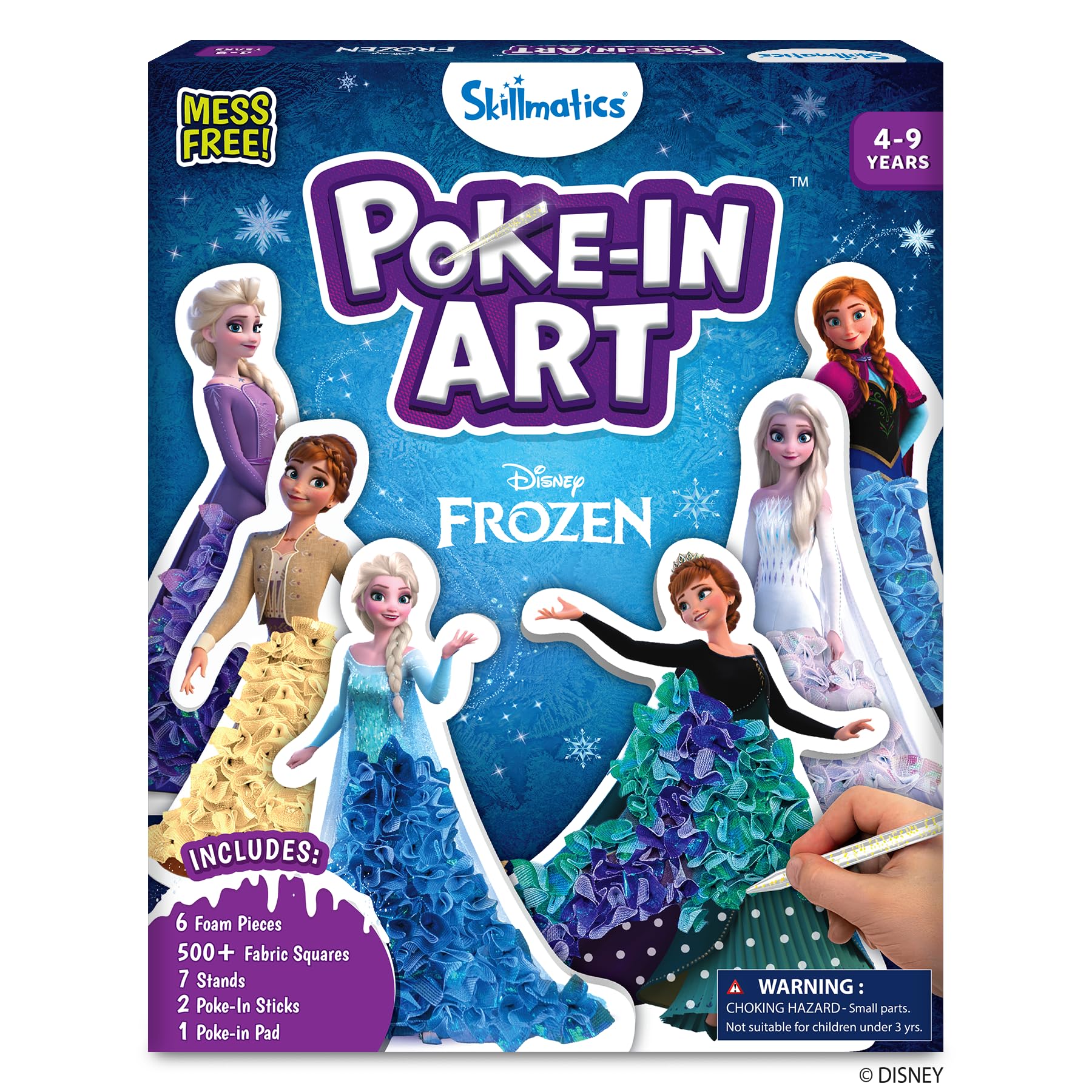 Skillmatics Poke-in Art – Disney Frozen, Mess-Free Fun for Kids, DIY Sewing Craft Kits, Creative Activity, Gifts for Girls Ages 4, 5, 6, 7, 8, 9, Includes Elsa & Anna
