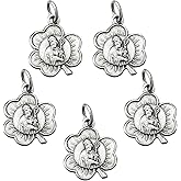 Needzo Small St. Patrick Clover Medal, Patron Saint Pendants for Jewelry, Catholic Keepsake Gifts, 5/8 Inch, Made in Italy Pack of 5