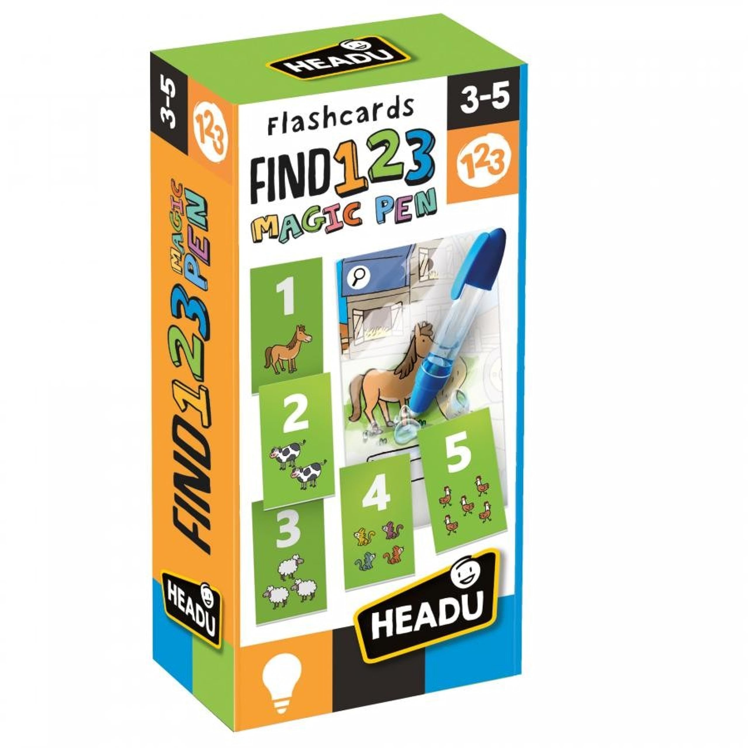 HEADU | FLASH CARDS FIND 123 MAGIC PEN - learn to count with the magic pen, bringing pictures to life with water | Educational Games & Puzzles | Ages 3-5 years