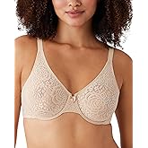 Wacoal Womens Halo Lace Unlined Mid Coverage Underwire Bra, 851205